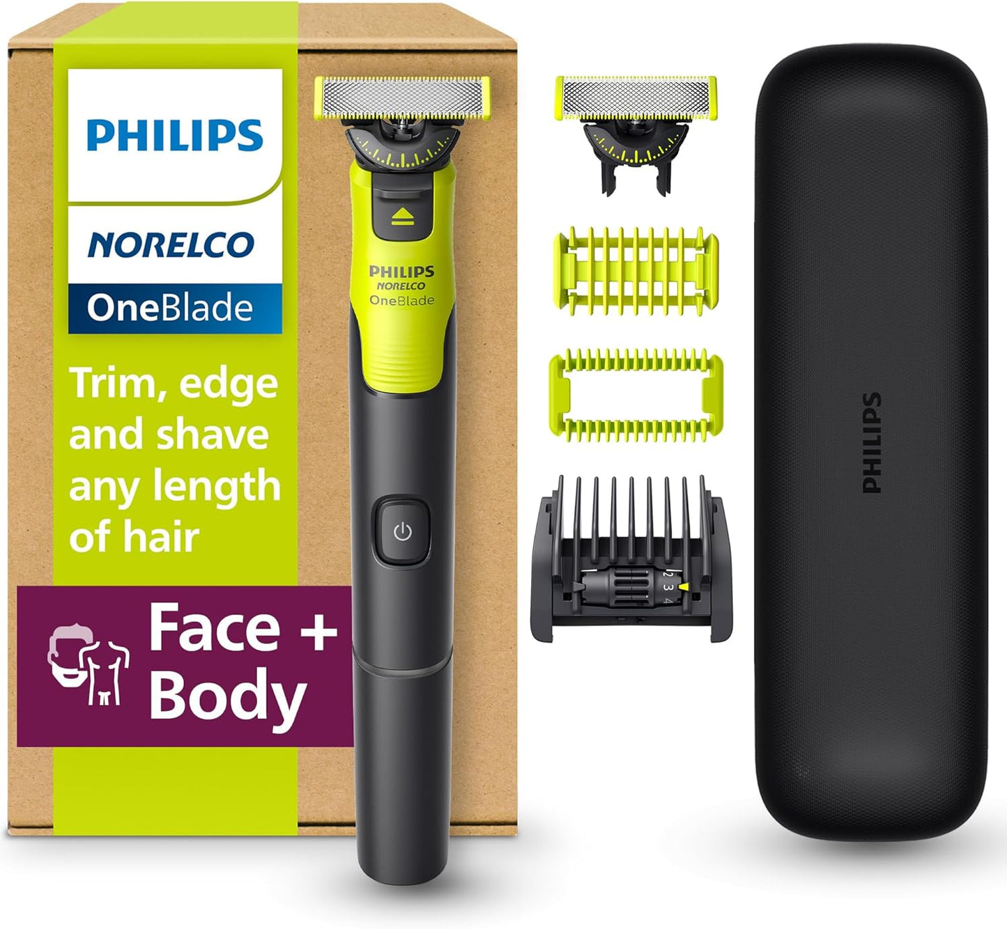 Philips Norelco OneBlade 360 Hybrid Face + Body, Electric Beard Trimmer
