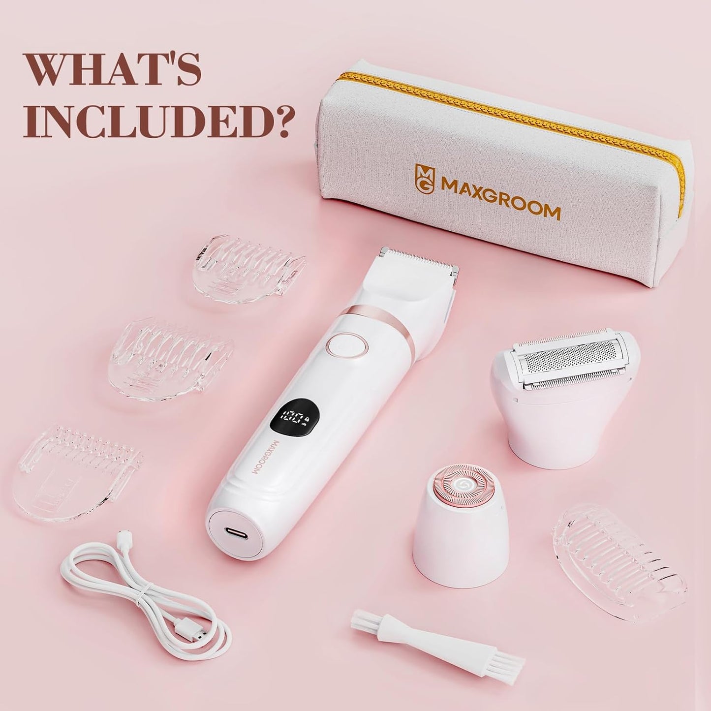 3-in-1 Women's Bikini Trimmer - Waterproof Electric Razor for Body & Pubic Hair
