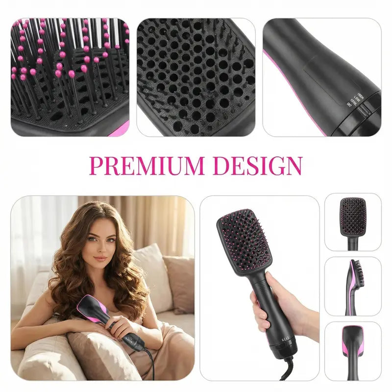 2-in-1 Hair Dryer Brush, Hot Air Brush for Curling & Straightening