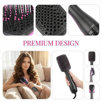 2-in-1 Hair Dryer Brush, Hot Air Brush for Curling & Straightening
