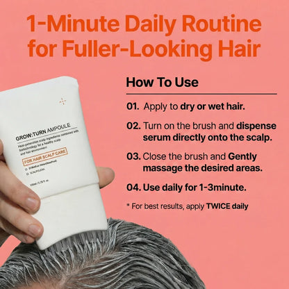 Hair Growth Serum with Massage Brush Applicator – Thickening &amp; Hair Regrowth Scalp Treatment