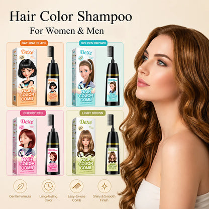 DEXE Herbal Hair Dye Comb Instant Color Shampoo  200 ml