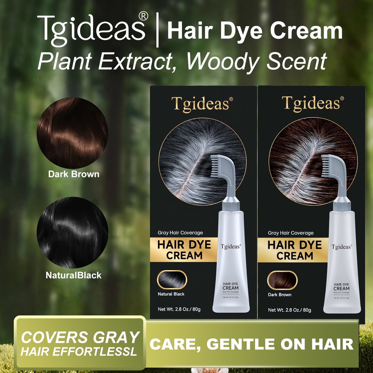 Tgideas Hair Dye Cream Comb – Natural Gray Coverage