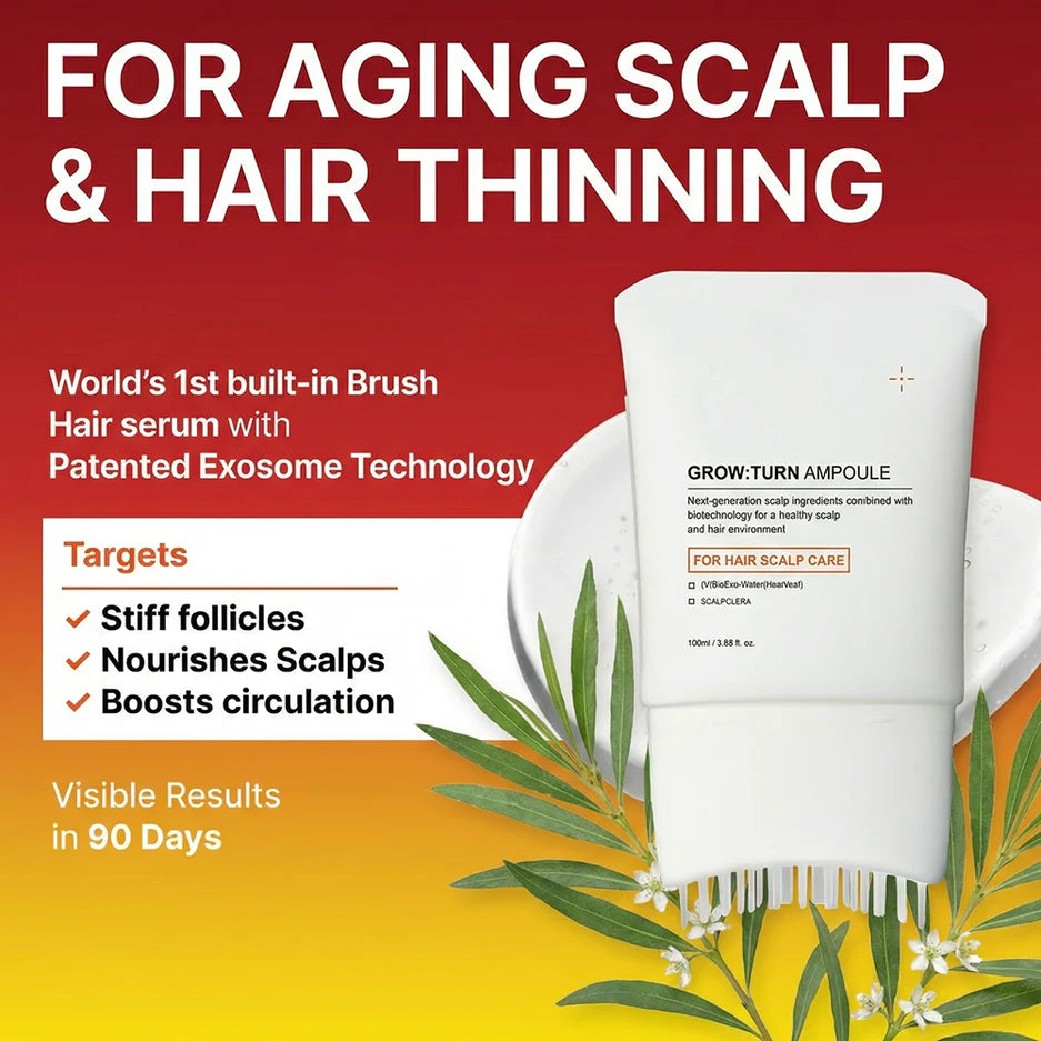Hair Growth Serum with Massage Brush Applicator – Thickening &amp; Hair Regrowth Scalp Treatment