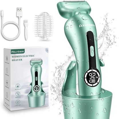 Akunbem Electric Shaver for Women — 3-in-1 Waterproof Rechargeable Trimmer