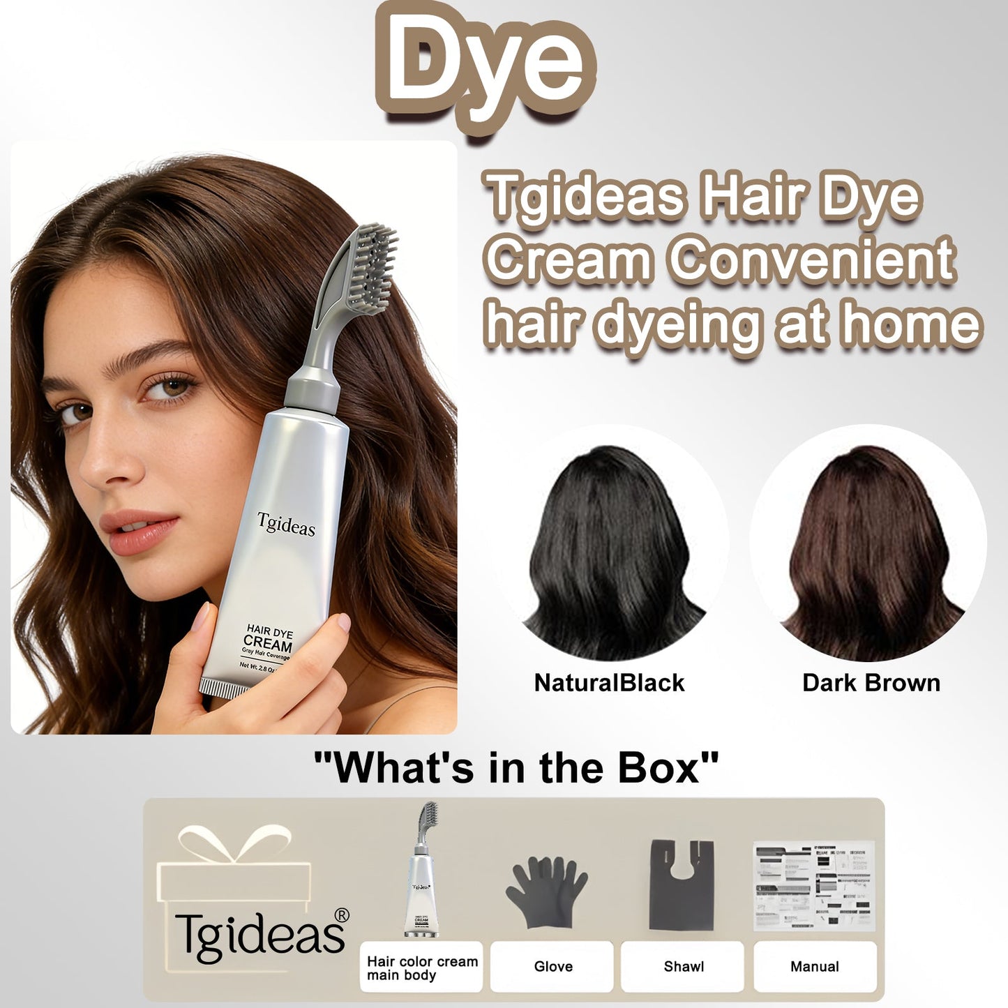 Tgideas Hair Dye Cream Comb – Natural Gray Coverage