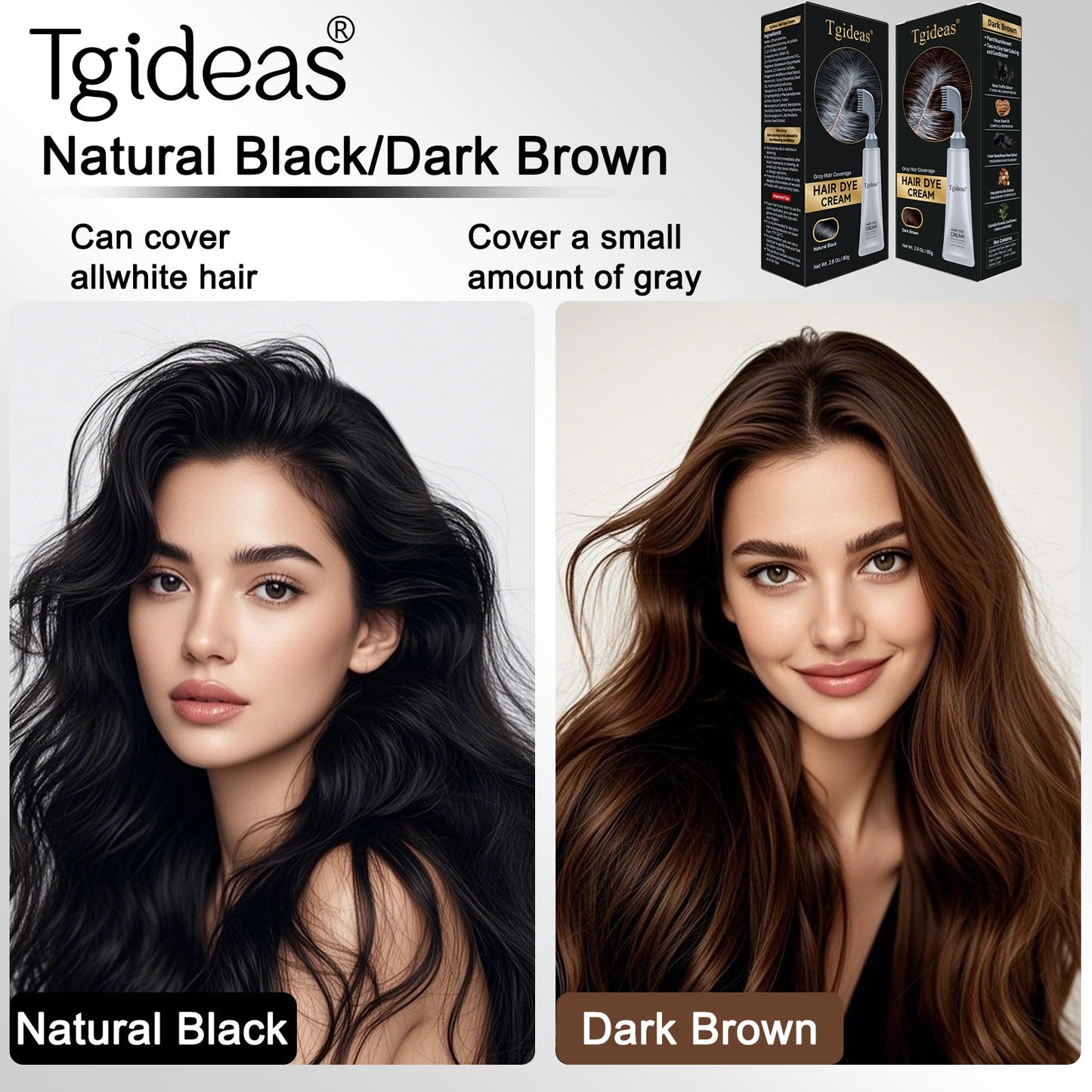 Tgideas Hair Dye Cream Comb – Natural Gray Coverage