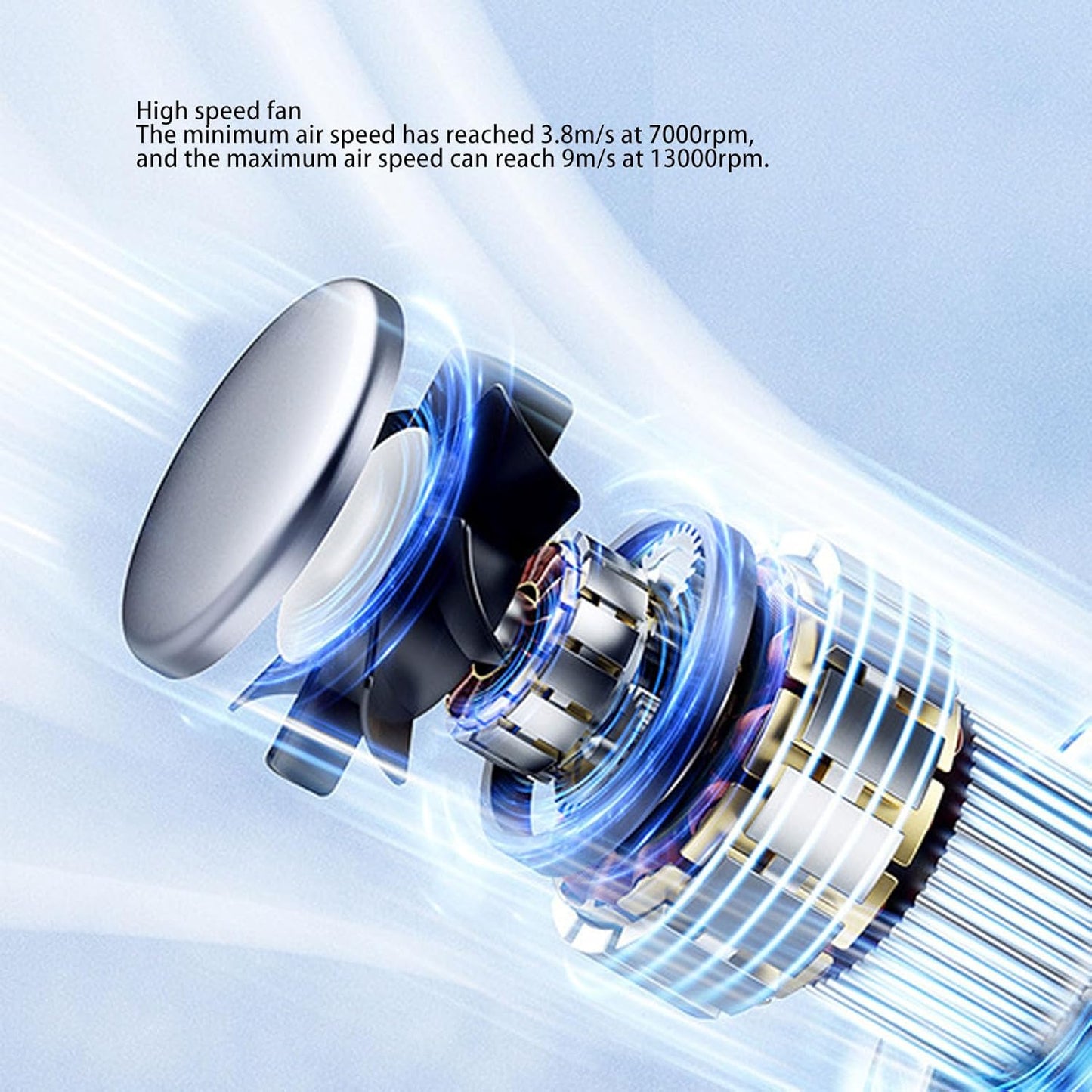 Rechargeable Turbo Fan with LED – Foldable, Stepless Speed Control