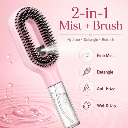 MistGlide™ Hair Spray Brush — Detangling Mist Comb for All Hair Types