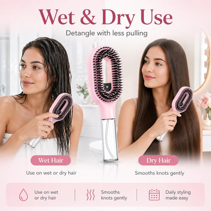 MistGlide™ Hair Spray Brush — Detangling Mist Comb for All Hair Types