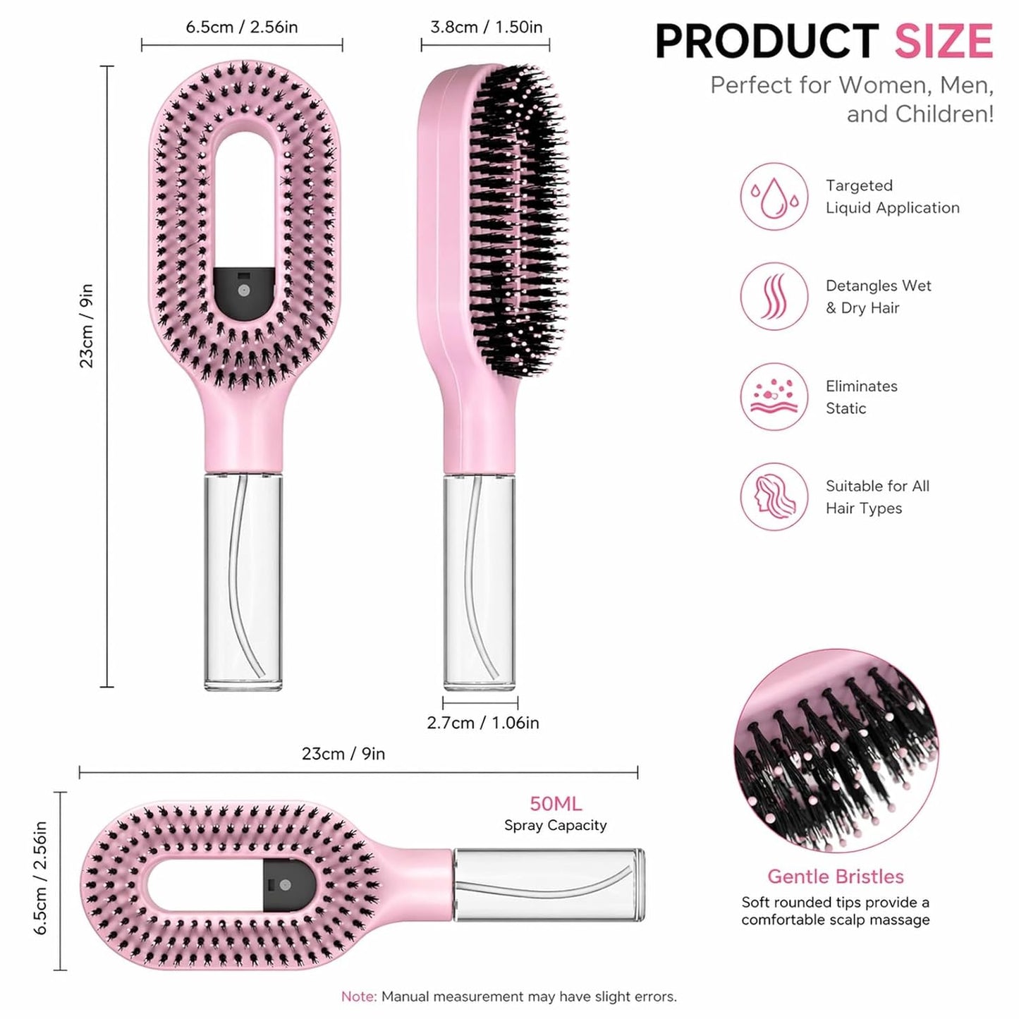 MistGlide™ Hair Spray Brush — Detangling Mist Comb for All Hair Types