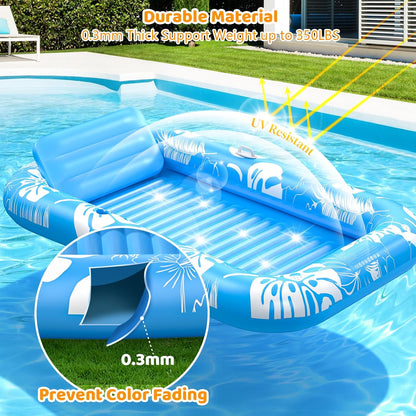 4-in-1 Inflatable Tanning Pool Float for Relaxing & Sunbathing