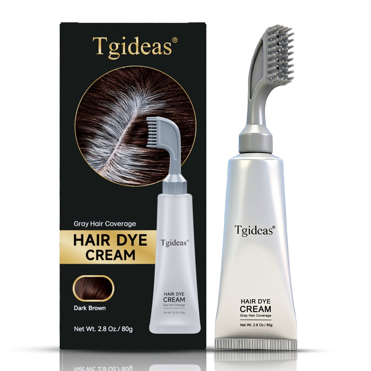 Tgideas Hair Dye Cream Comb – Natural Gray Coverage