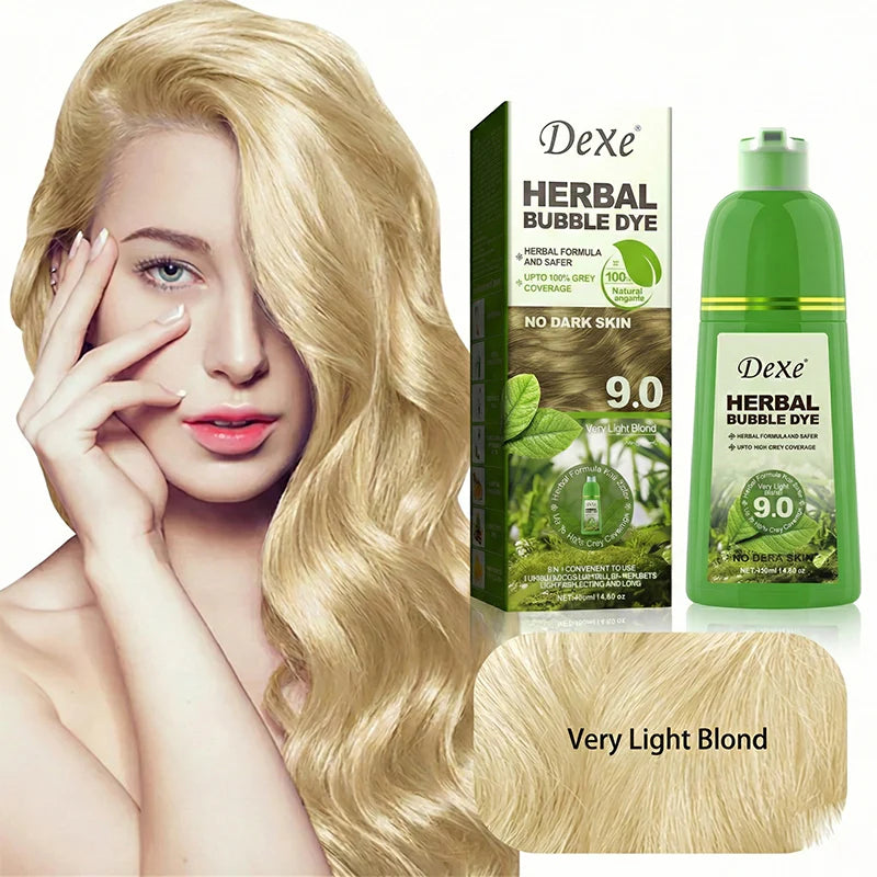 Natural Organic Bubble Hair Color Shampoo - Instant Dye for Grey Hair - Natural Brown 3.0