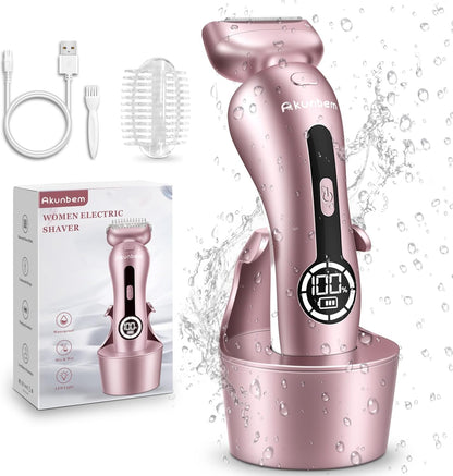 Akunbem Electric Shaver for Women — 3-in-1 Waterproof Rechargeable Trimmer