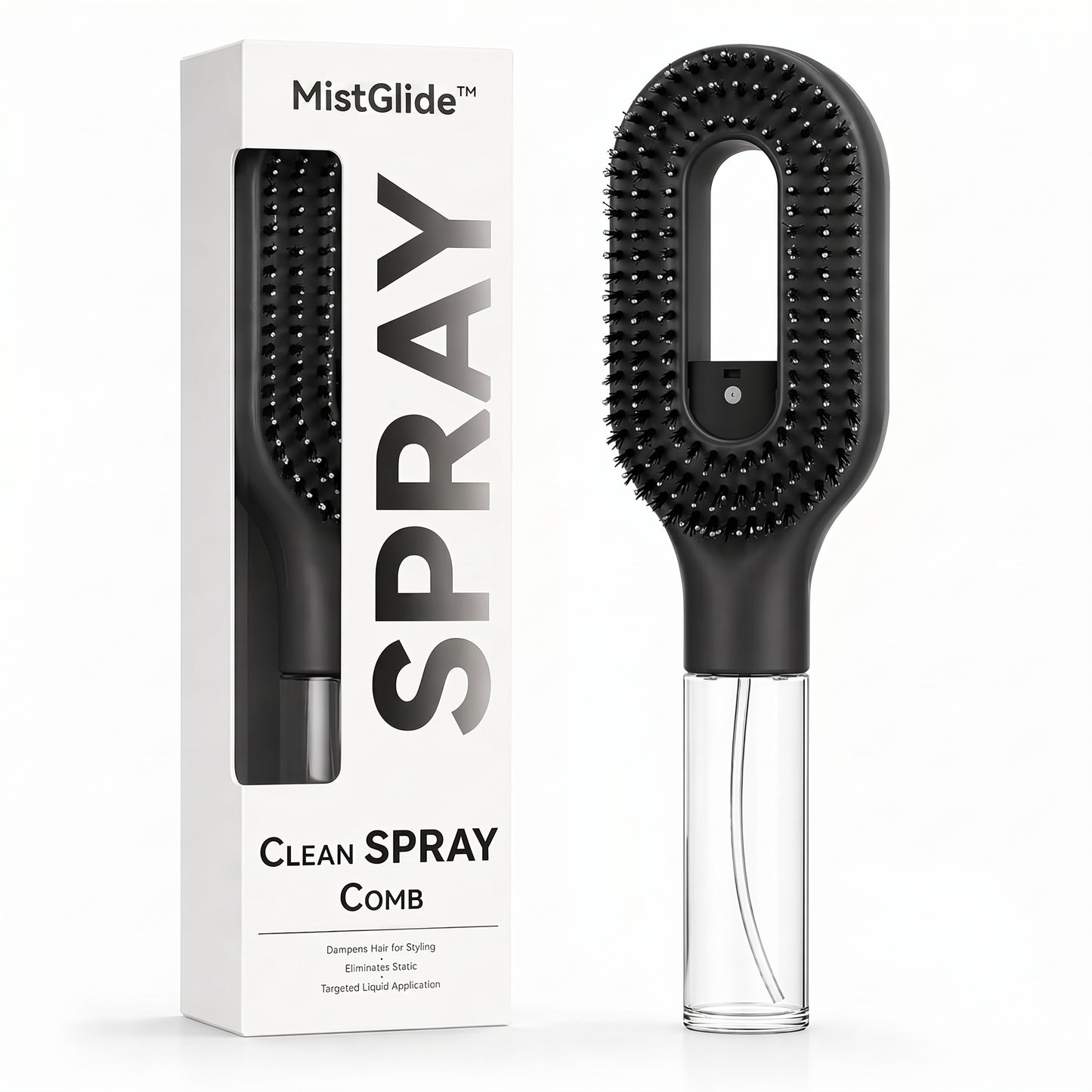 MistGlide™ Hair Spray Brush — Detangling Mist Comb for All Hair Types