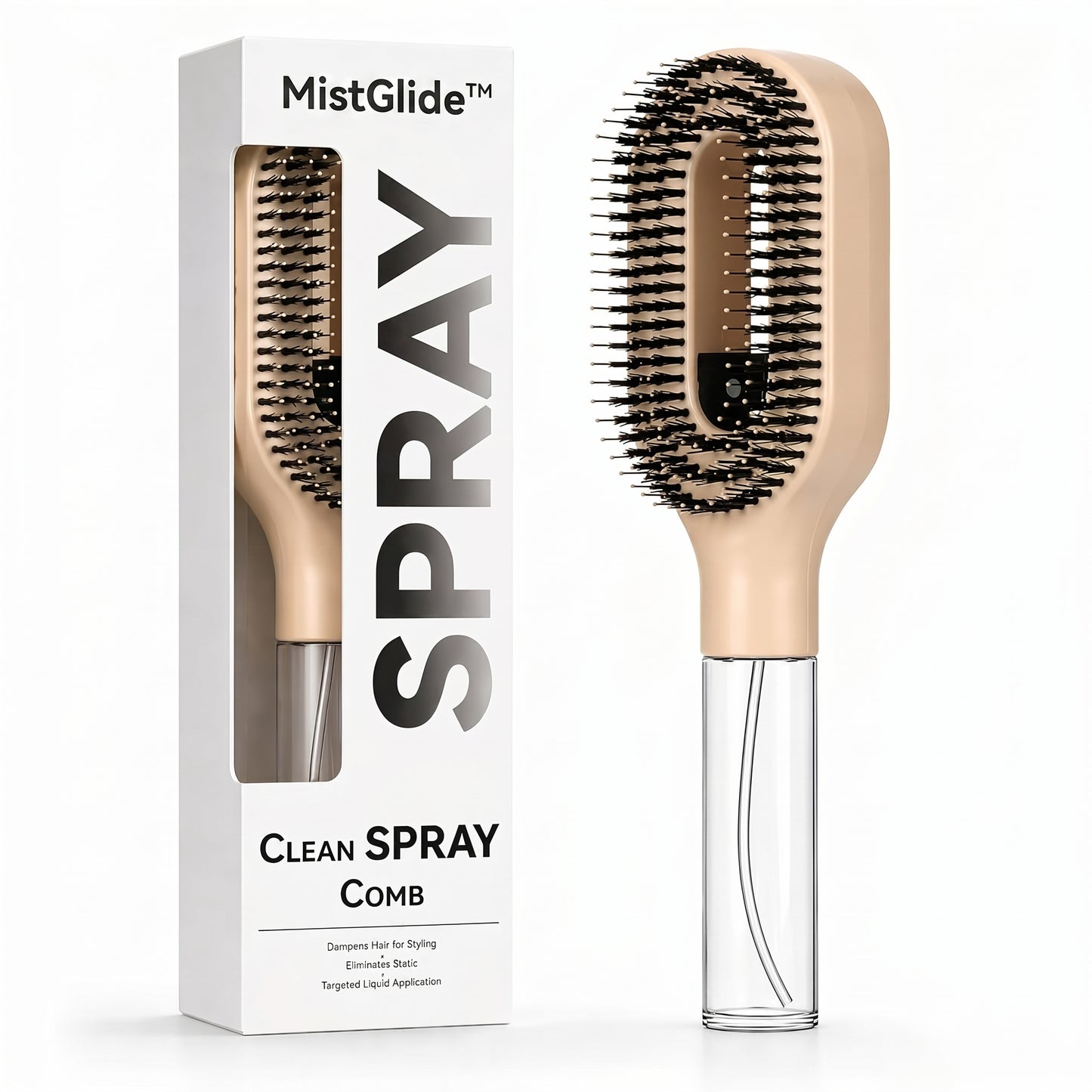 MistGlide™ Hair Spray Brush — Detangling Mist Comb for All Hair Types