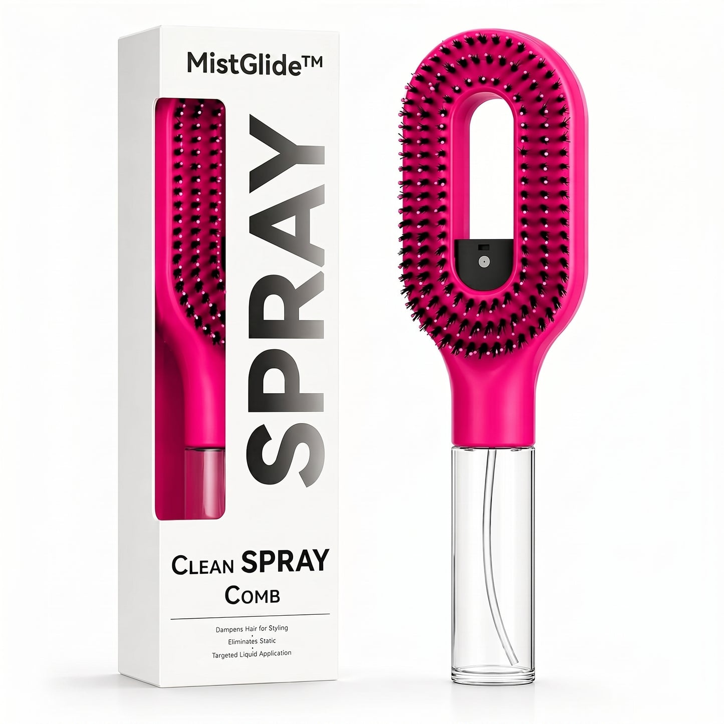 MistGlide™ Hair Spray Brush — Detangling Mist Comb for All Hair Types