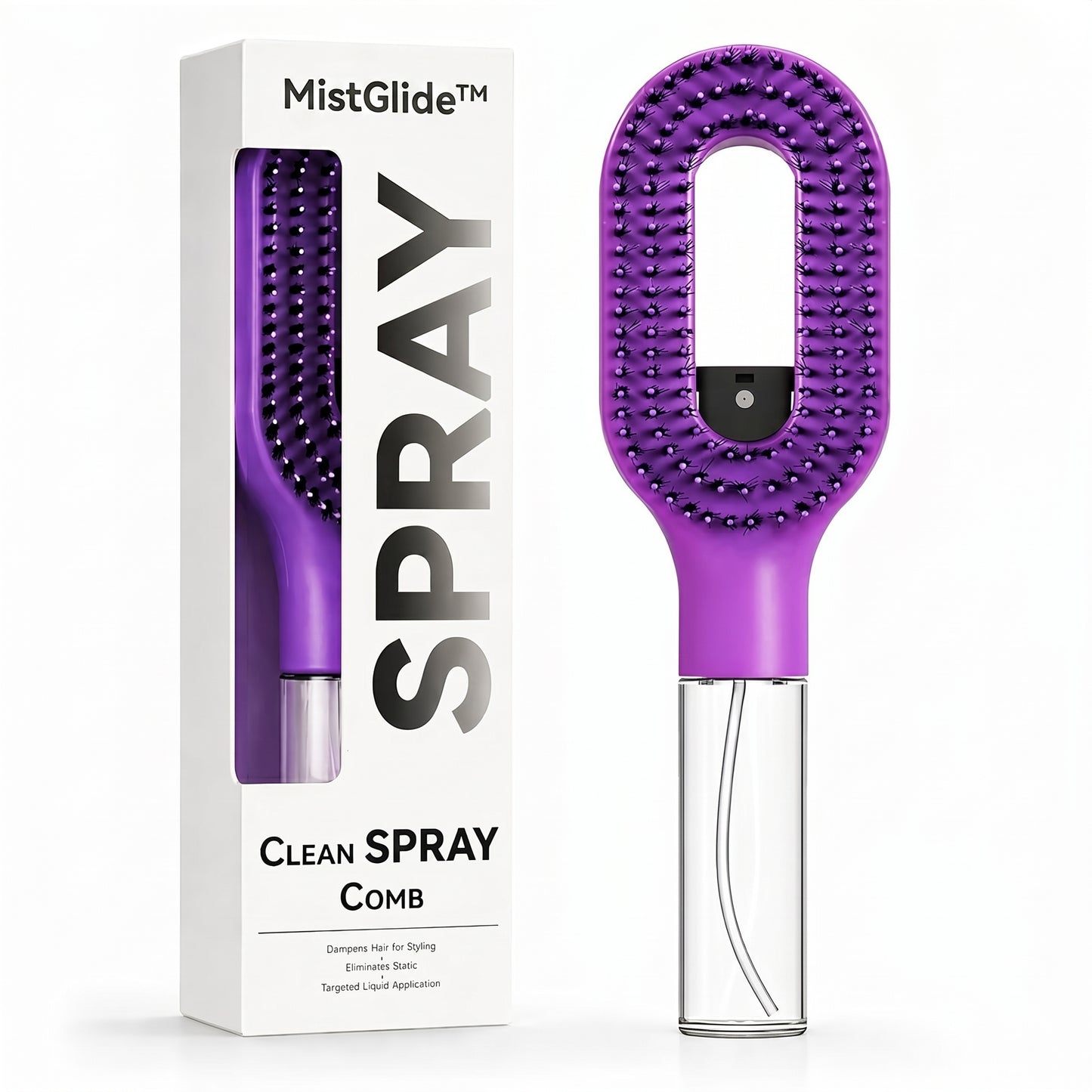 MistGlide™ Hair Spray Brush — Detangling Mist Comb for All Hair Types