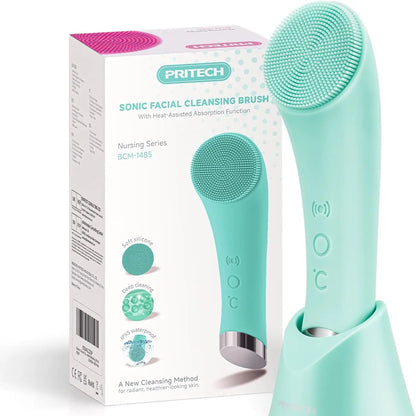 PRITECH™ Heatable Vibrating Face Scrubber with Massage - Facial Cleansing Brush