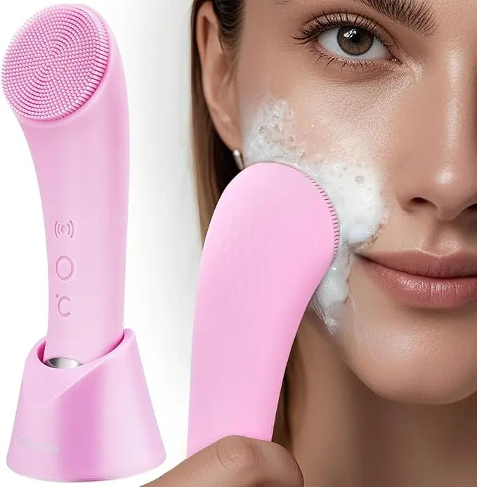 PRITECH™ Heatable Vibrating Face Scrubber with Massage - Facial Cleansing Brush