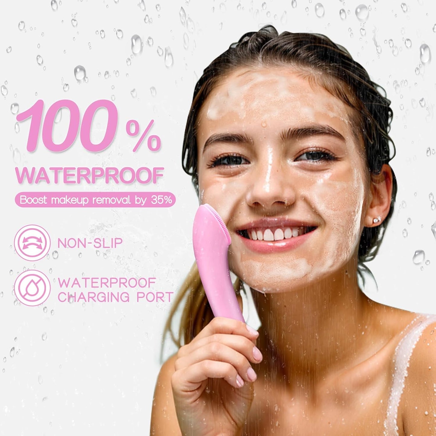 PRITECH™ Heatable Vibrating Face Scrubber with Massage - Facial Cleansing Brush