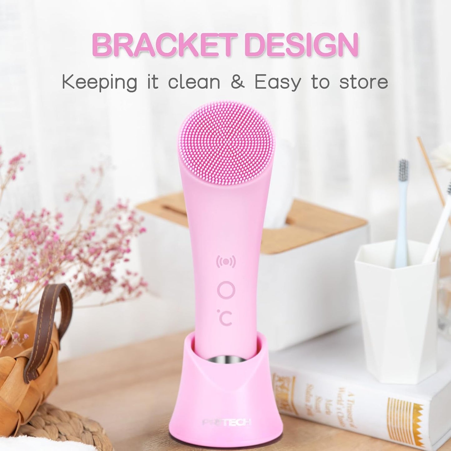 PRITECH™ Heatable Vibrating Face Scrubber with Massage - Facial Cleansing Brush
