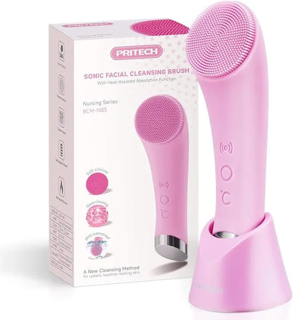 PRITECH™ Heatable Vibrating Face Scrubber with Massage - Facial Cleansing Brush
