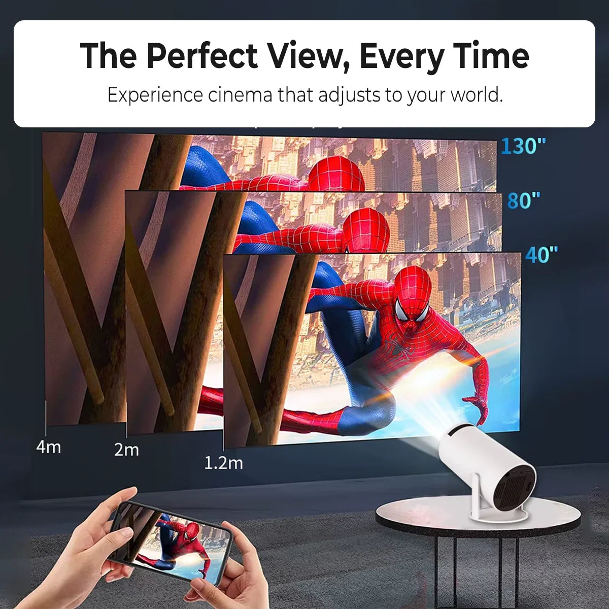 Oklumi™ Pivot Mini Projector – HD Wireless Cinema with Built-in Apps