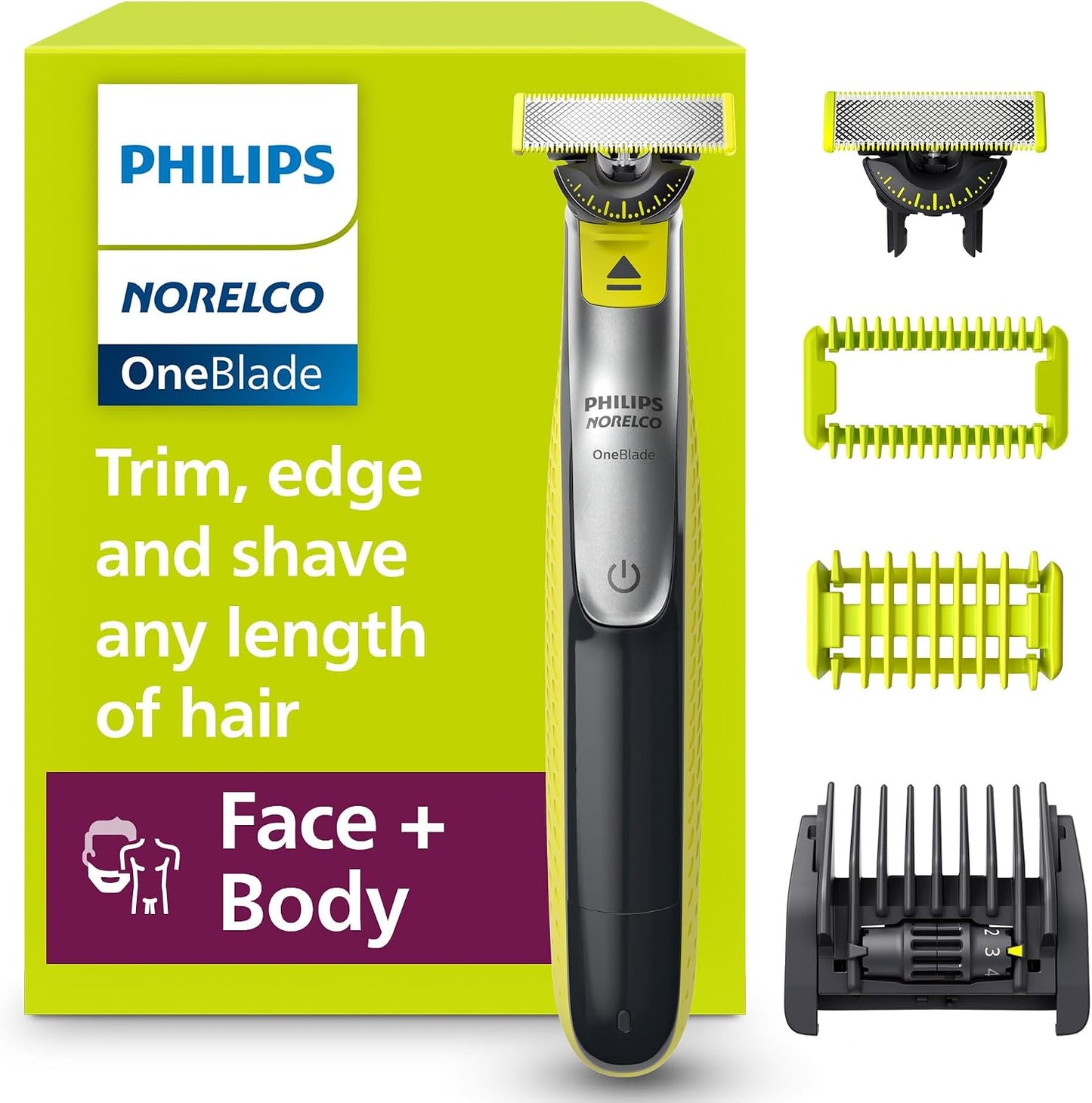 Philips Norelco OneBlade 360 Hybrid Face + Body, Electric Beard Trimmer