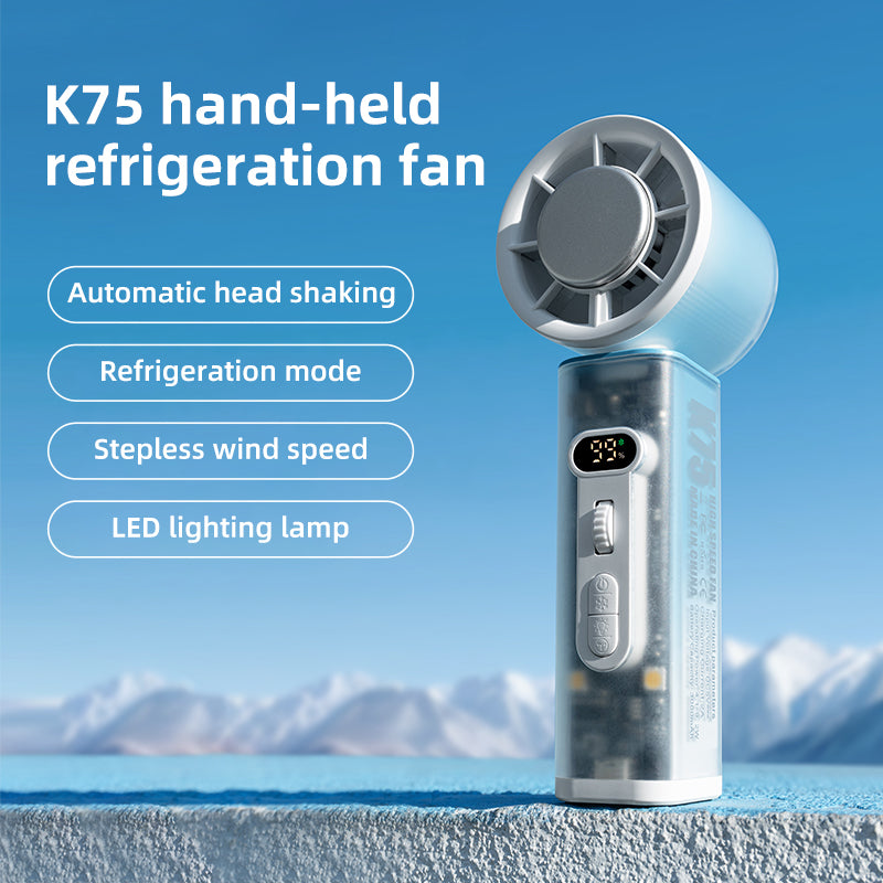 Rechargeable Turbo Fan with LED – Foldable, Stepless Speed Control