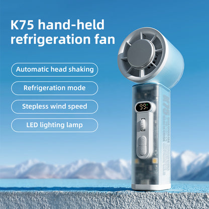 Rechargeable Turbo Fan with LED – Foldable, Stepless Speed Control