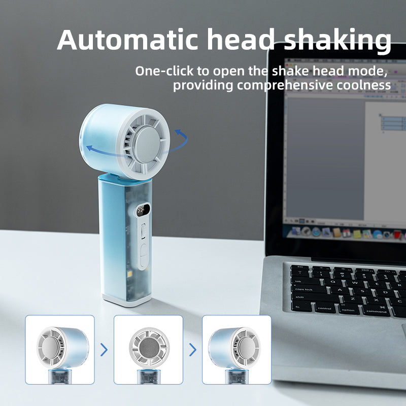 Rechargeable Turbo Fan with LED – Foldable, Stepless Speed Control