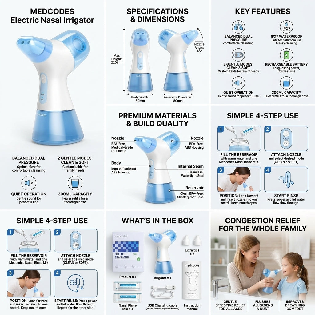 Self-Cleaning Sinus Rinse Machine for Easy Nasal Care