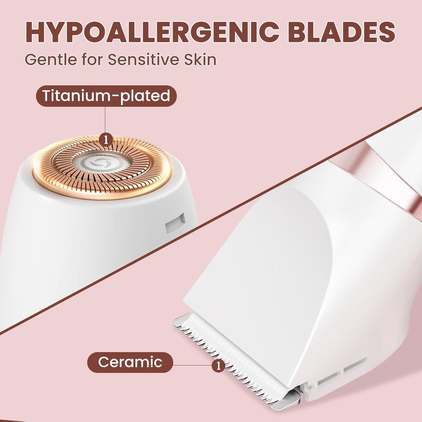 3-in-1 Women's Bikini Trimmer - Waterproof Electric Razor for Body & Pubic Hair