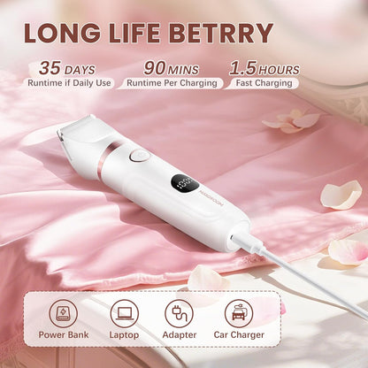 3-in-1 Women's Bikini Trimmer - Waterproof Electric Razor for Body & Pubic Hair