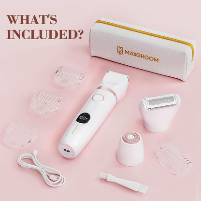 3-in-1 Women's Bikini Trimmer - Waterproof Electric Razor for Body & Pubic Hair