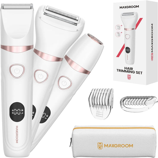 3-in-1 Women's Bikini Trimmer - Waterproof Electric Razor for Body & Pubic Hair